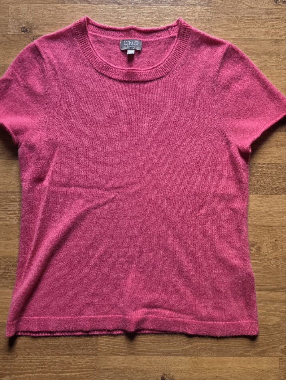 J. Crew Women's Short-Sleeve 100% Cashmere Sweater - Pink